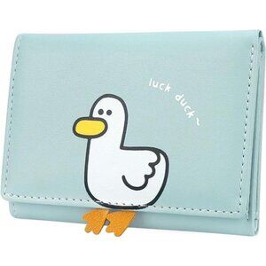 Light Blue Small Trifold Wallet – Leather RFID Blocking Mini Wallet: